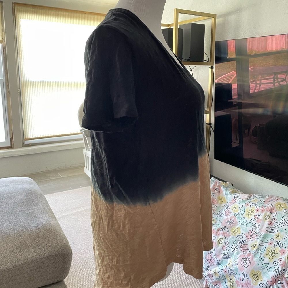 ATM Anthony Thomas Melillo Dip Dye Slub Jersey Boyfriend V Neck Tee XS/S - Picture 4 of 12